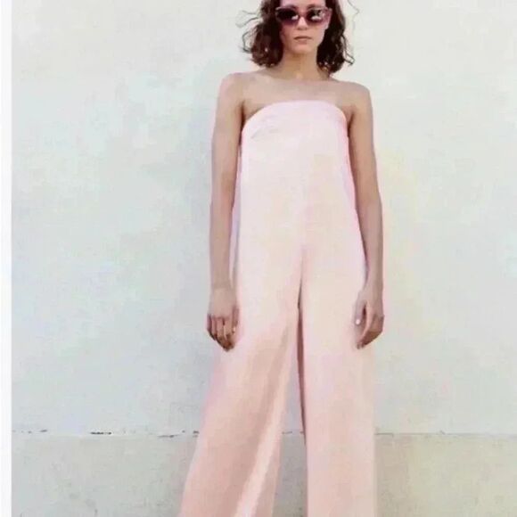 Zara pink wide leg jumpsuit - Picture 13 of 14